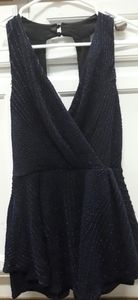 Black and shiny blue dress